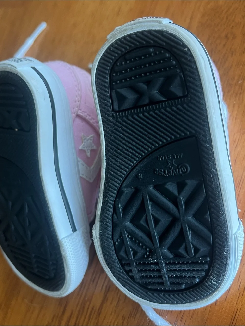 ADORABLE! Converse Kids Pink and White Lace-Up Sneakers